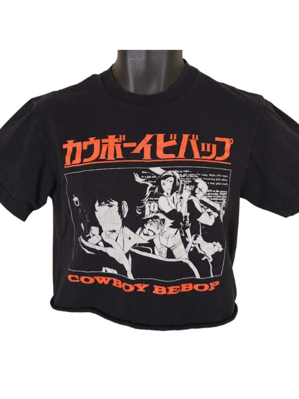 Cowboy Bebop Crop Top T Shirt Womens Size Small Black Japanese Anime Series - Picture 2 of 6